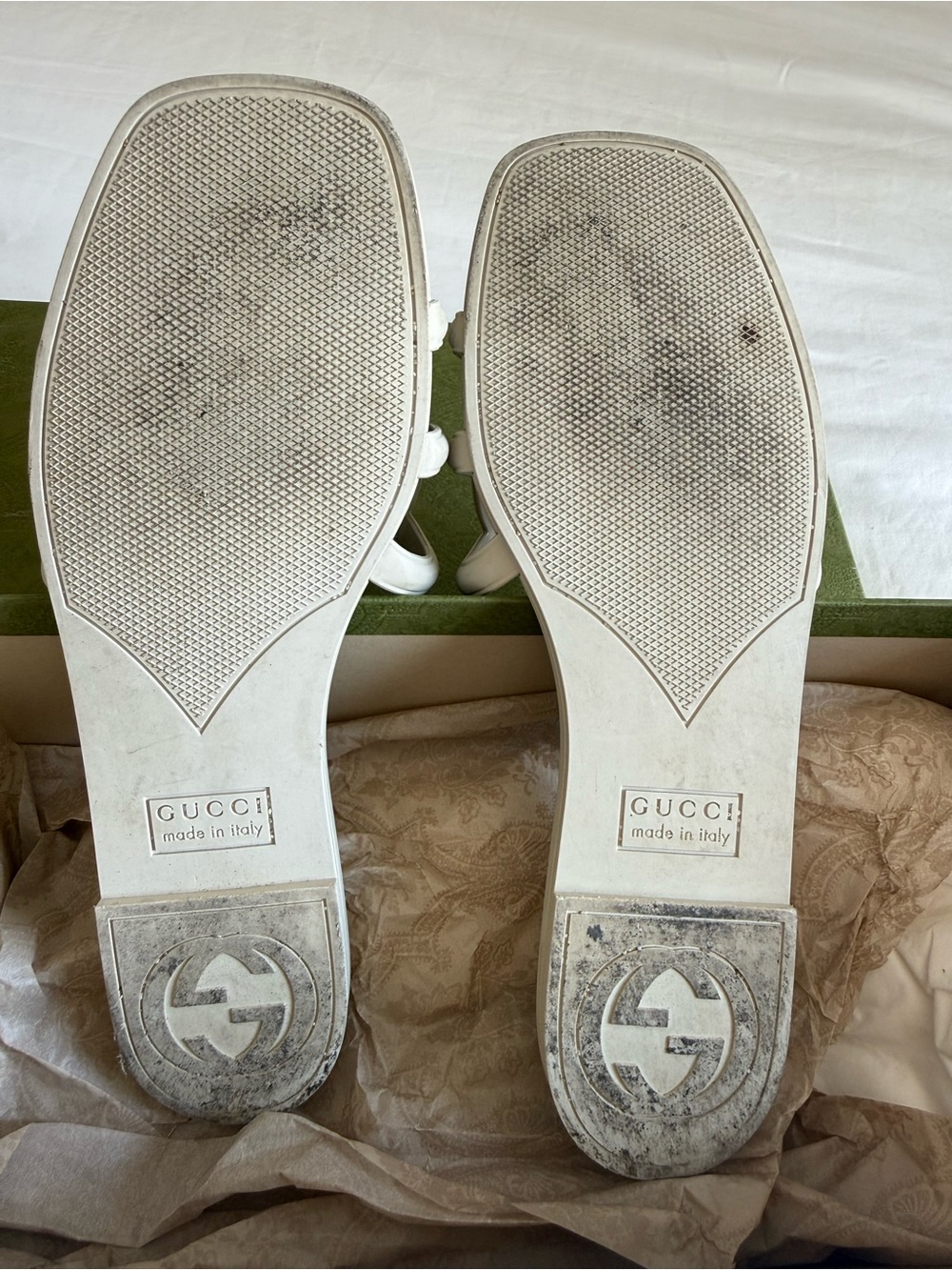 Gucci Cream Interlocking G Slide Mules, includes original dust bag and box - Picture 3 of 3